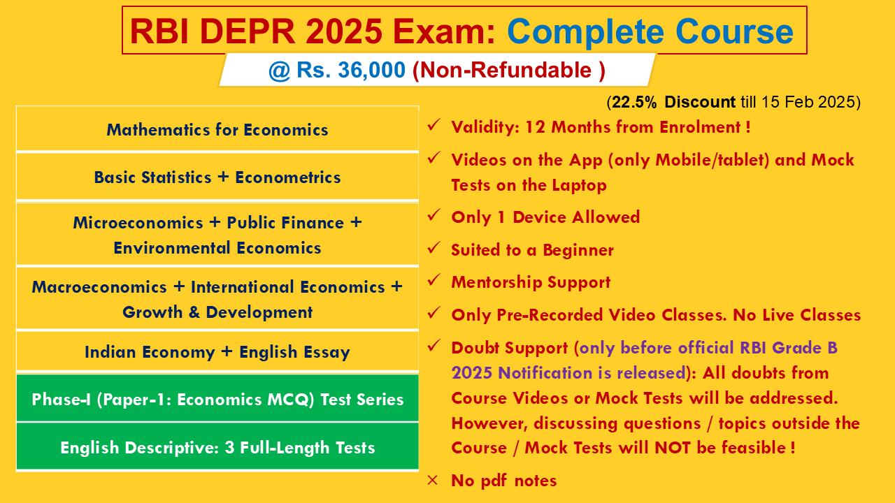 RBI DEPR 2025 Online Course