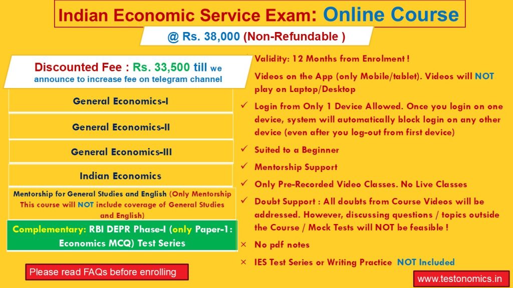 Indian Economic Service Online Course
