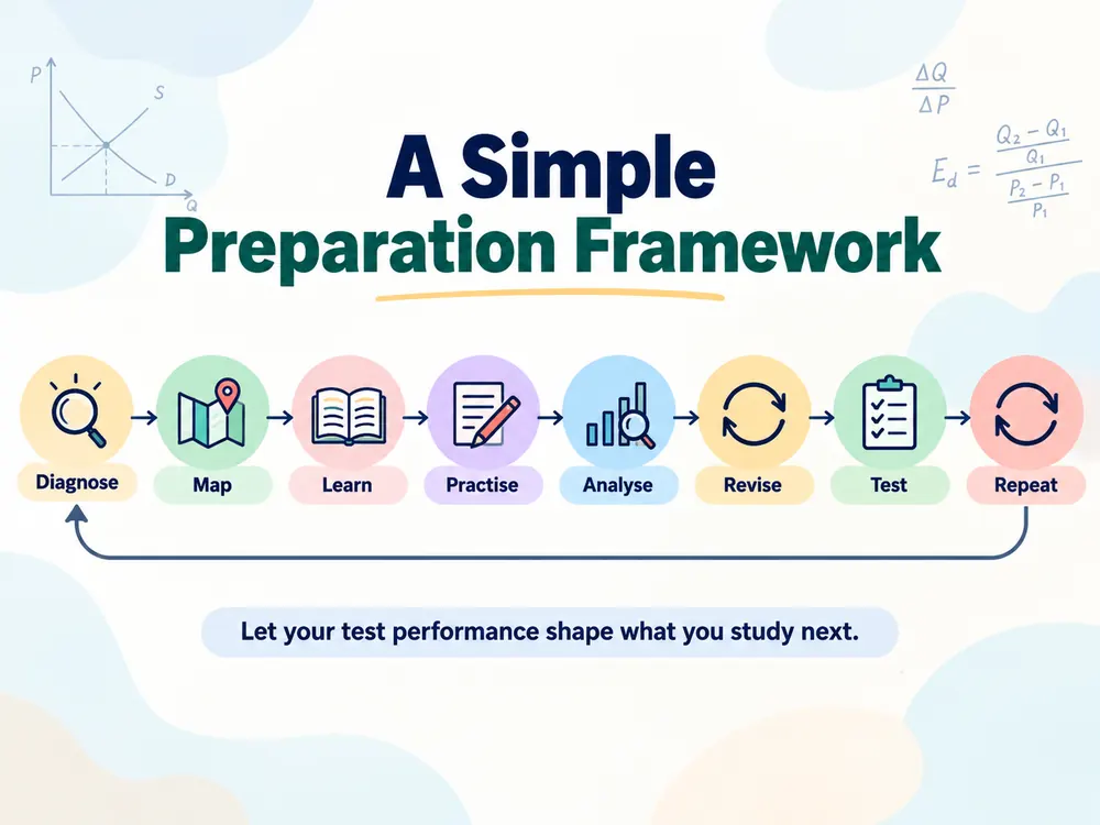 CUET PG Economics preparation framework from diagnosis through learning, practice, revision and testing